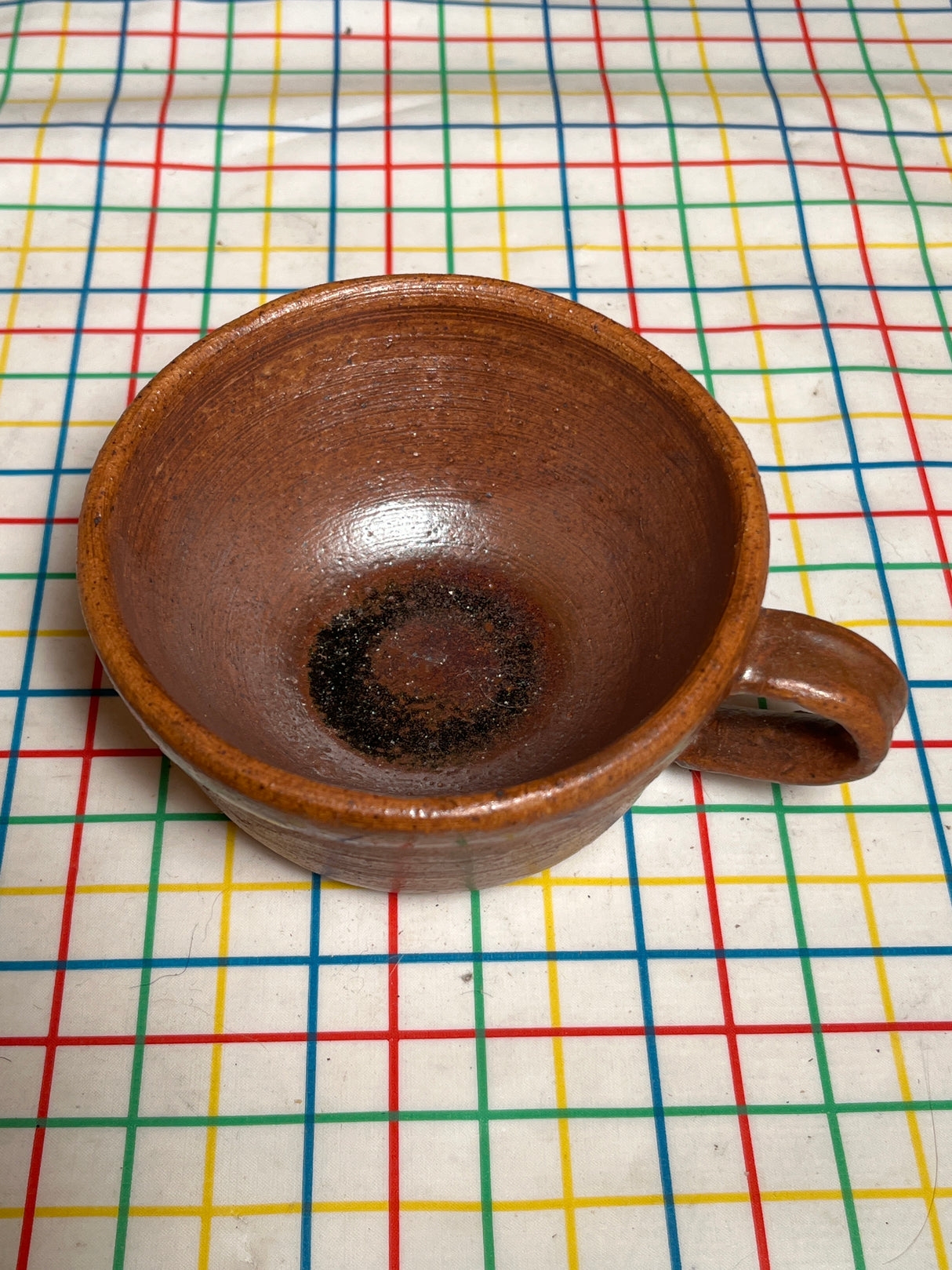 Mug with earthy red glaze and dainty handle - handmade ceramic