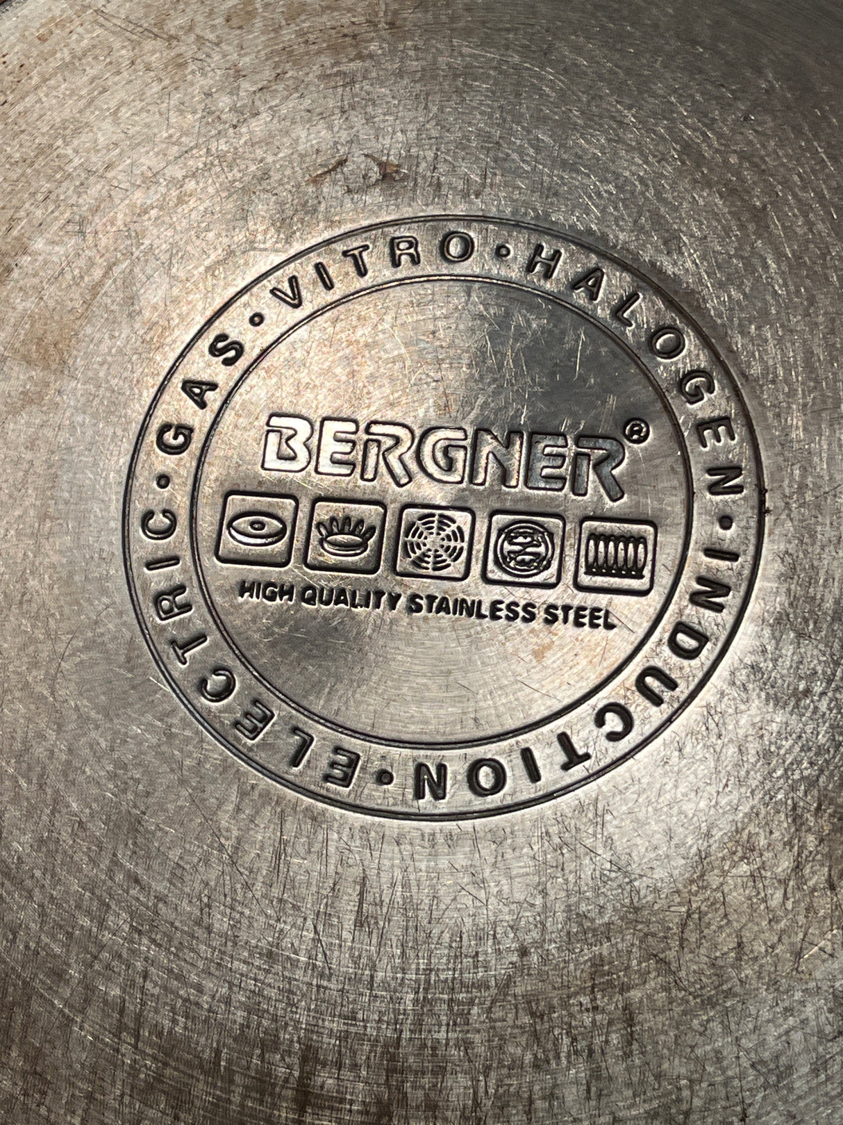 Frying pan 11" - stainless steel with silicone handle - Bergner