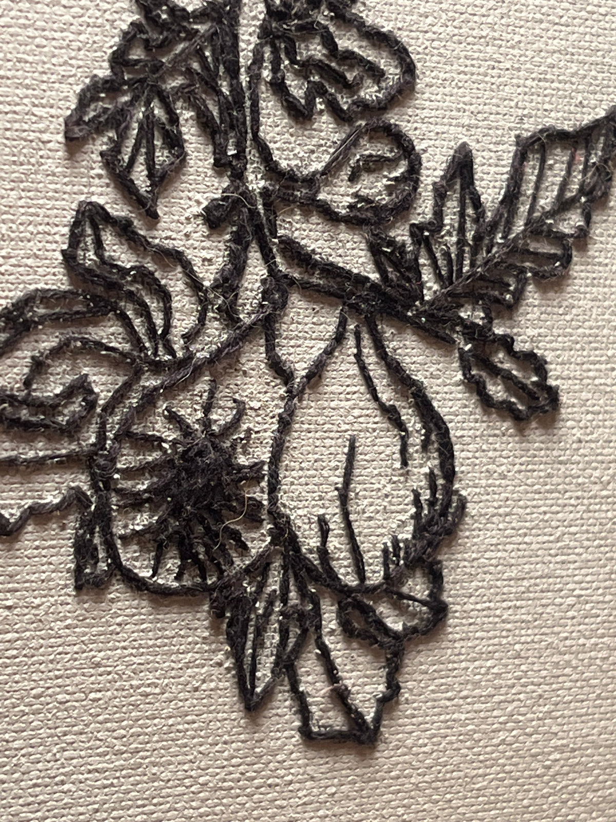 “Fig” (2026) - embroidery on canvas - Vibrantly Earthy