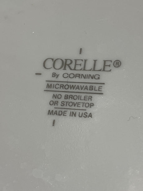 Set of 10 Corelle Winter Frost 6.5” plates, lightweight ceramic, perfect condition, ideal for bread, salad, or dessert servings.