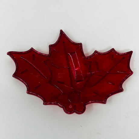Vintage Red Plastic Cookie Cutters, some with leaf and guitar shapes, made by HRM with Crown logo.