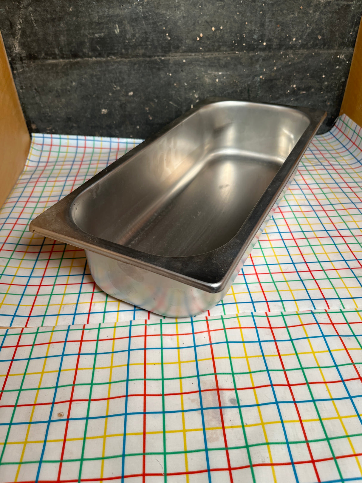 Steam pan 1/3 size 14”L x 6.5”W 3” deep - stainless steel