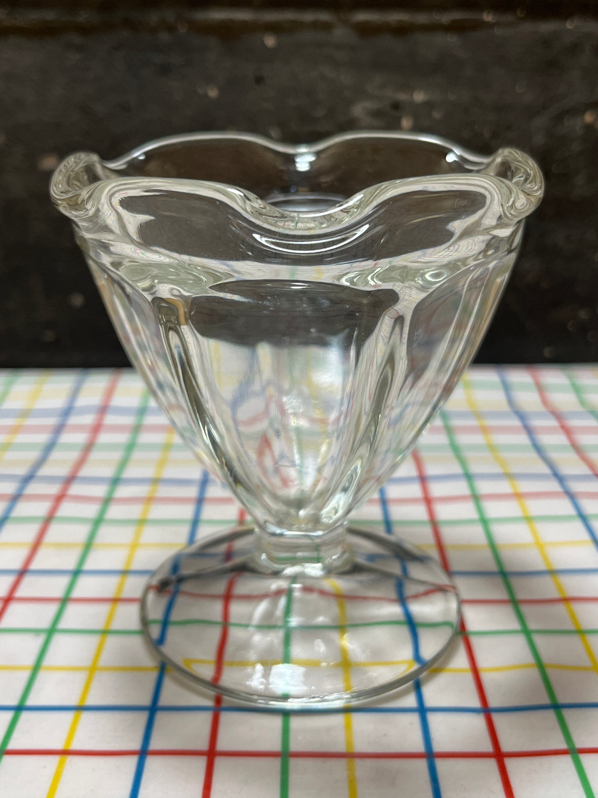 Low sherbert/dessert cups - clear glass - vintage Anchor Hocking Fountainware
