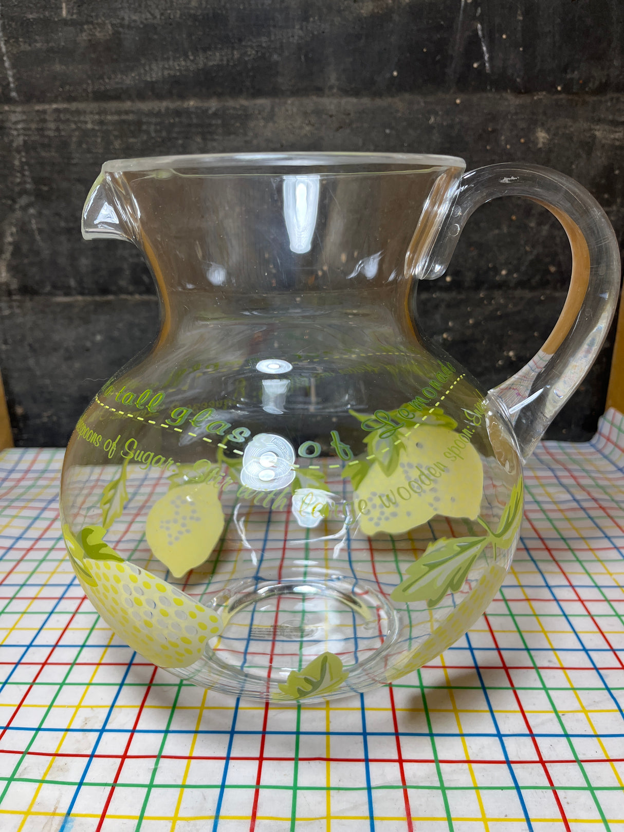 21-piece lemon drinkware set - clear plastic - vintage Inside Out by the Cellar