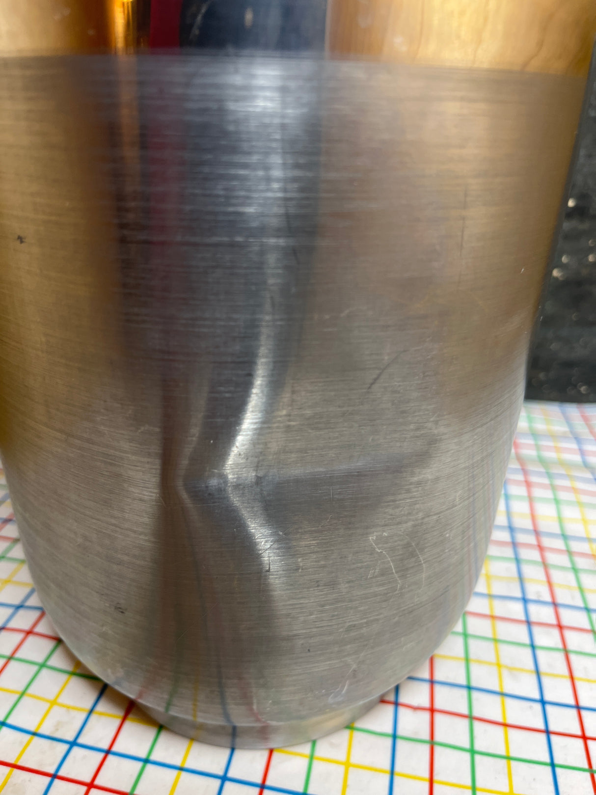 Ice bucket with handle - aluminum and Bakelite - vintage Italian B-509