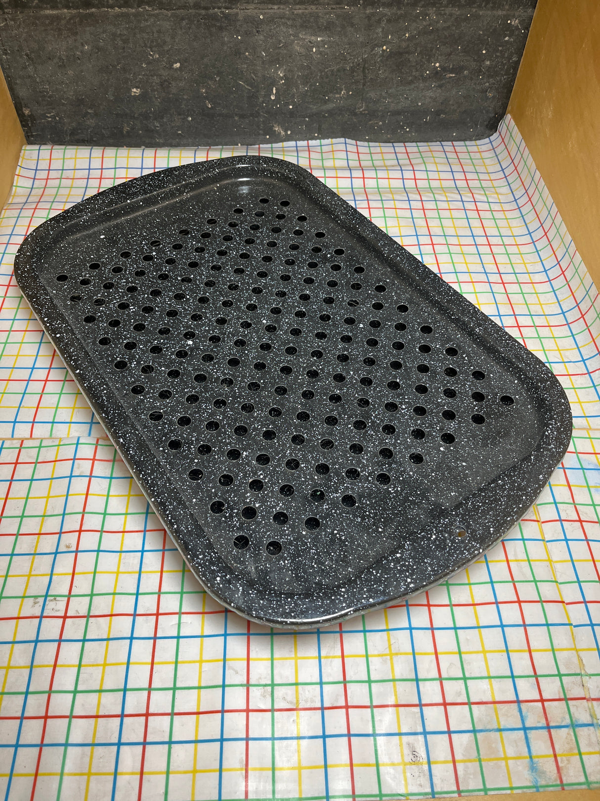 2-piece broiling and baking pan - black speckle enameled stainless steel - Granite Ware