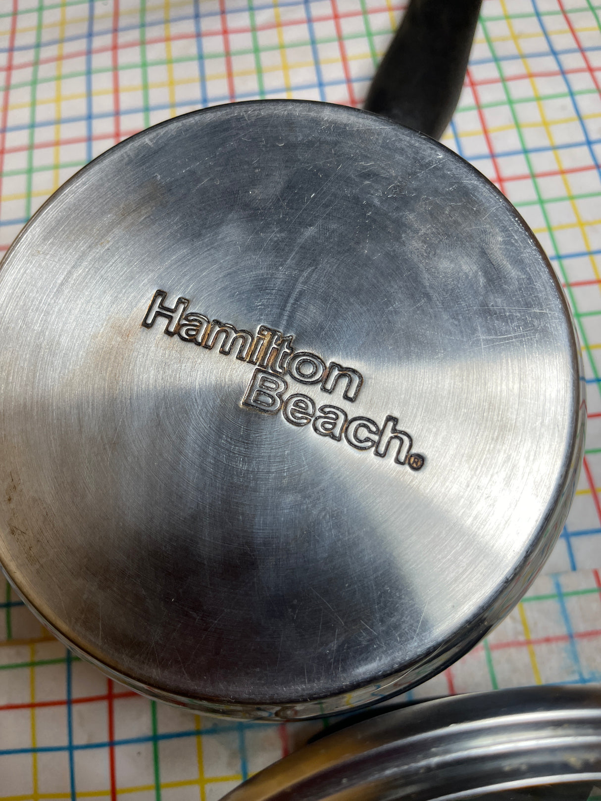 2-quart saucepan - stainless steel with glass lid and plastic handles - Hamilton Beach
