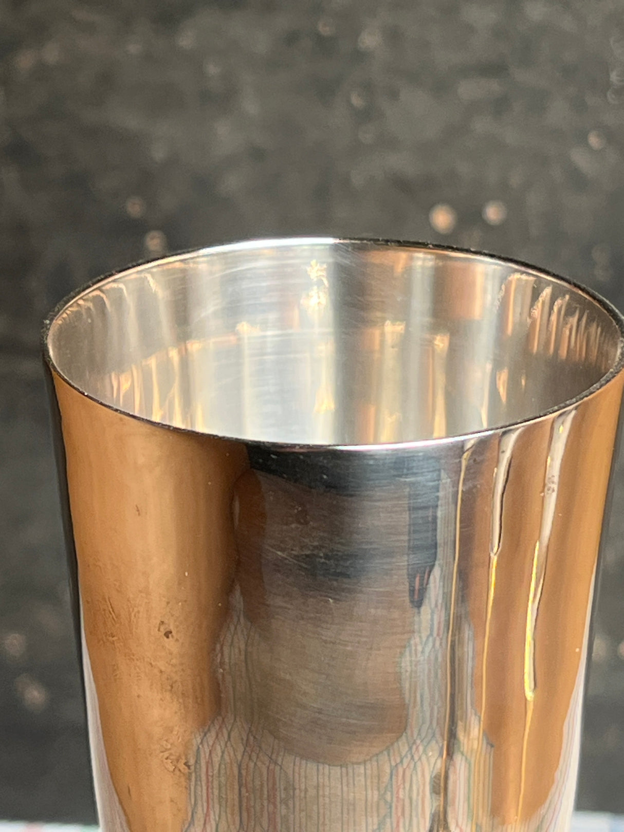 Set of 4 Champagne glasses - silver plated and brass - vintage International Silver Company 1960s