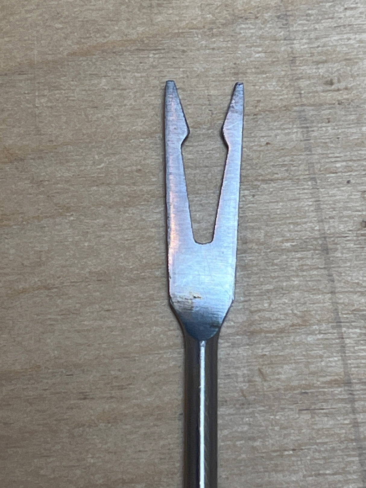 Fondue forks - stainless steel with teak handles and multicolor caps