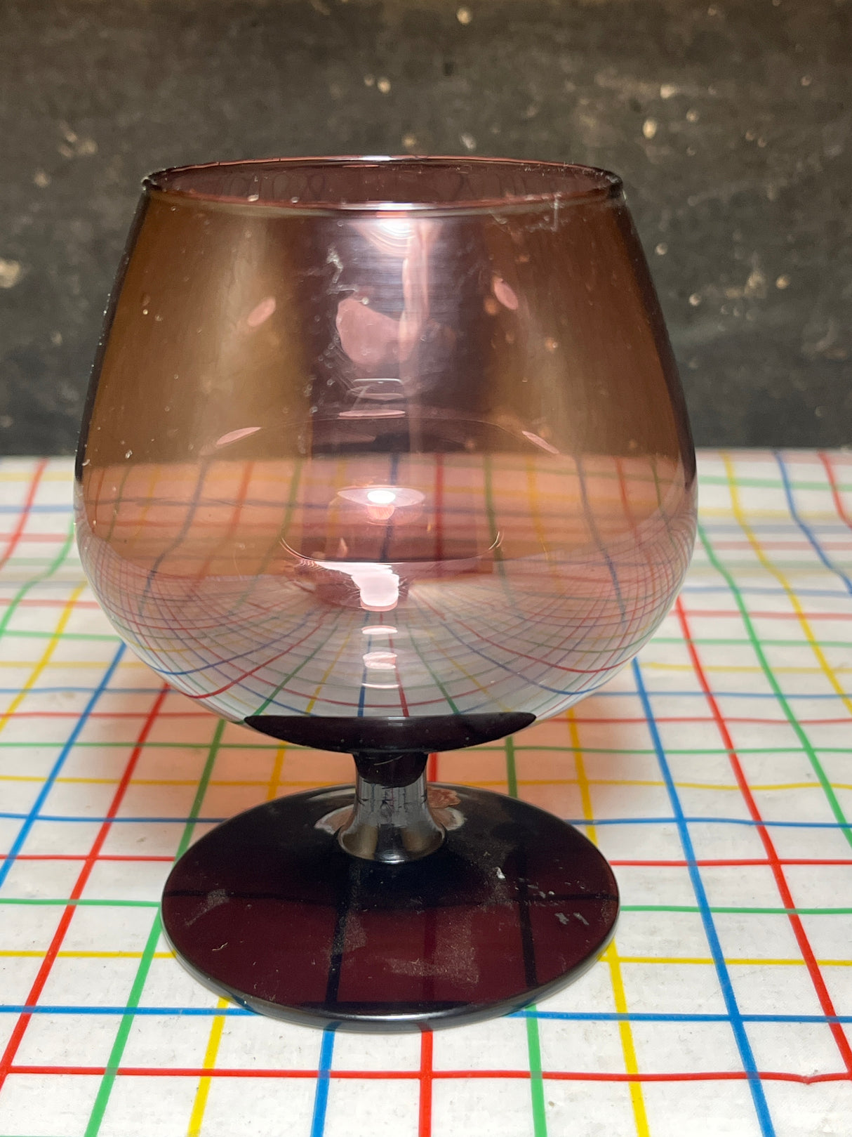Amethyst brandy sniffer glass - vintage Empoli