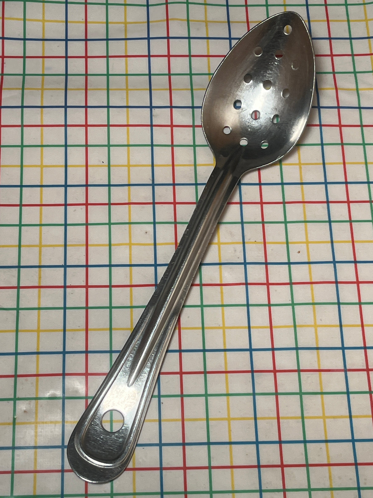 Slotted serving spoon - stainless steel- vintage made in Norway