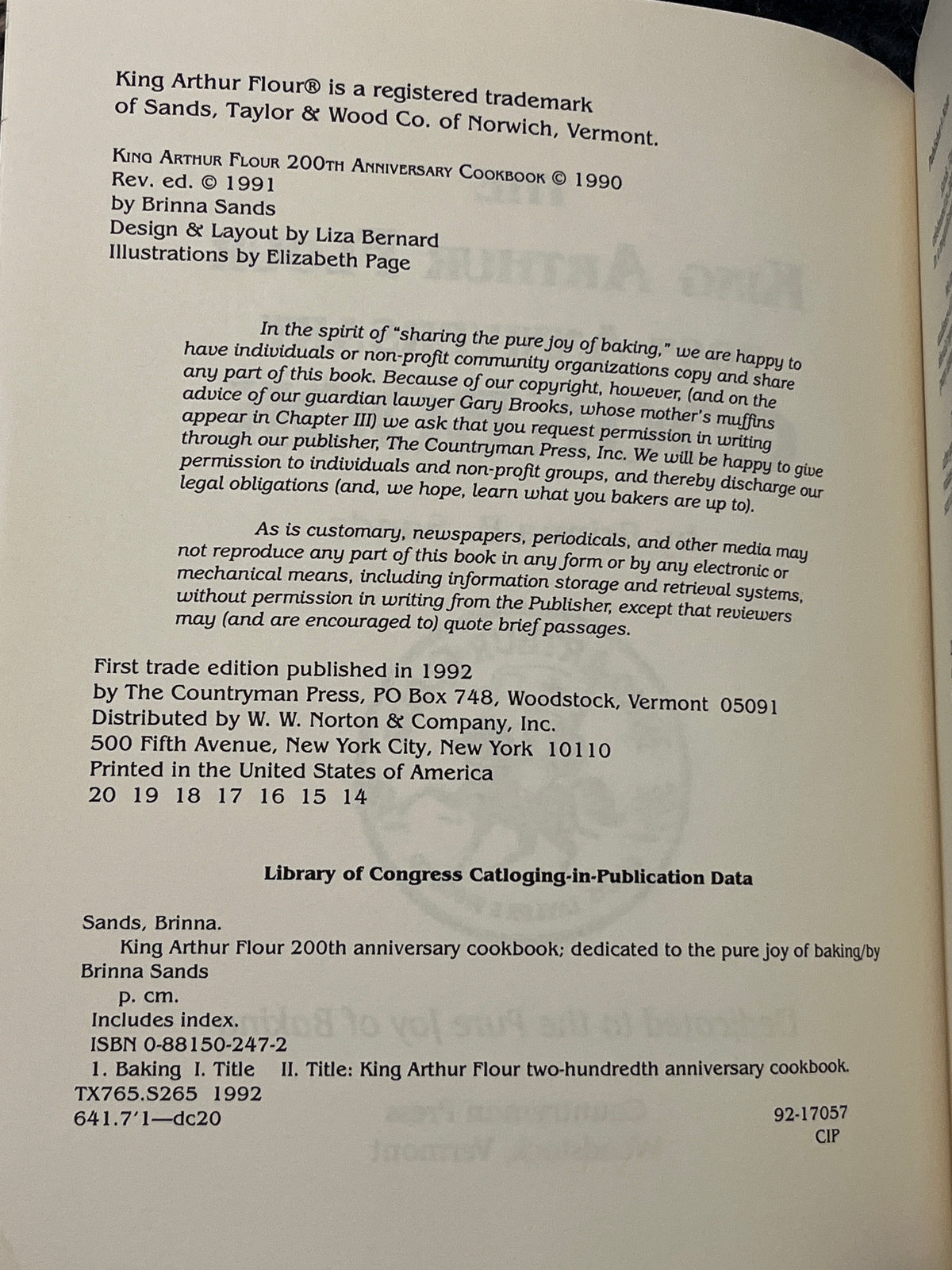 “The King Arthur Flour 200th Anniversary Cookbook”