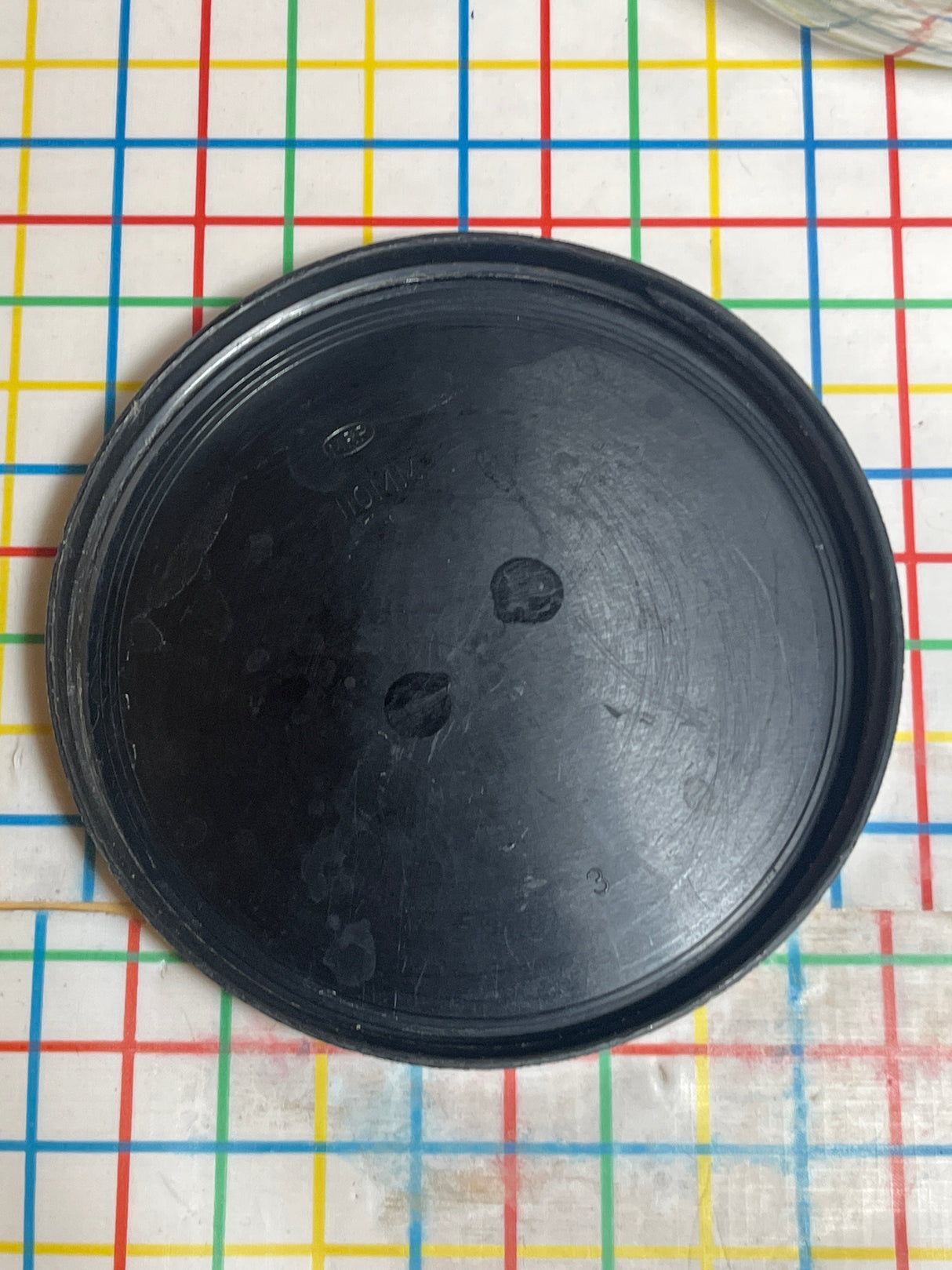 Have a cow cookie jar - glass with black plastic lid - vintage Anchor Hocking