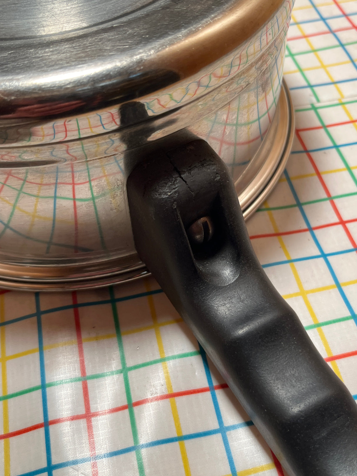 7” saucepan with lid - 18/8 stainless steel and hard plastic handle - vintage Lifetime R5