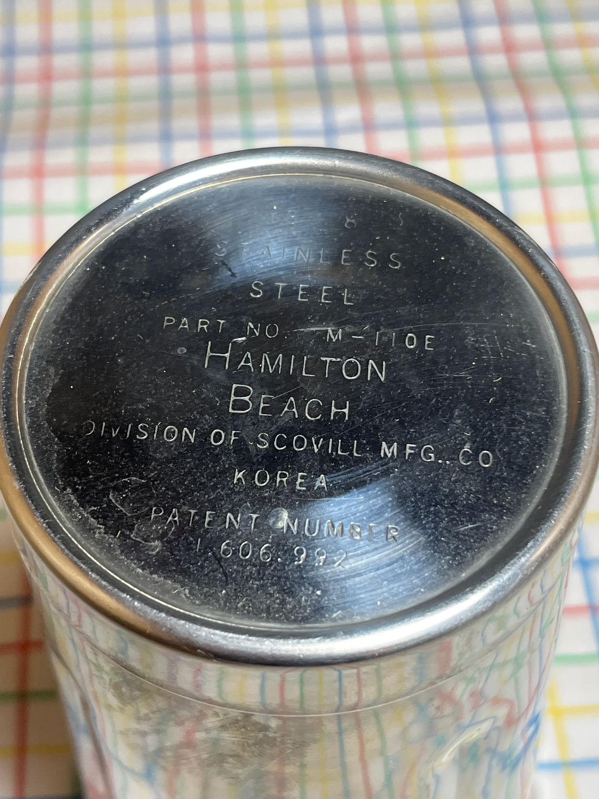 30 oz mixing/malt cup - stainless steel - vintage Hamilton Beach M-110-E