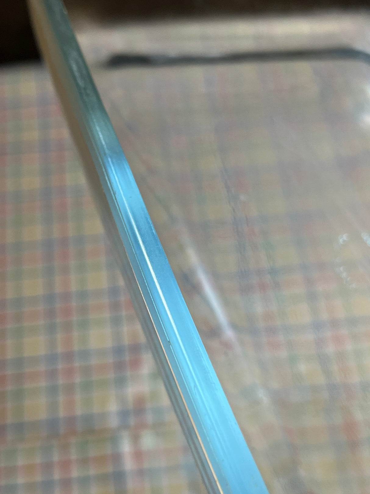 Rectangular baking casserole dish - clear glass with blue tint - vintage Marinex