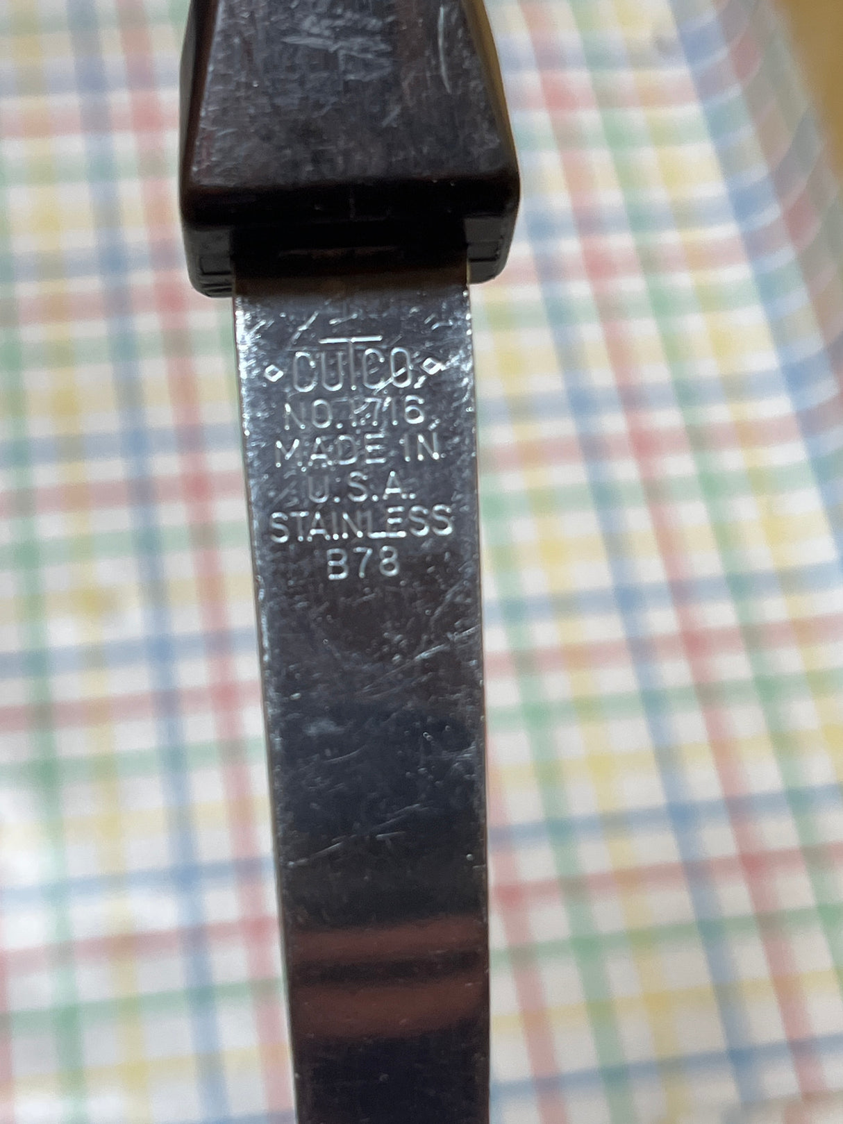 Slotted spatula turner - stainless steel with Bakelite handle - vintage Cutco 1716
