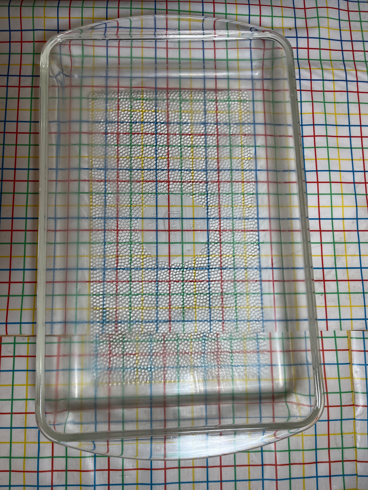 3 qt baking/casserole dish - clear glass - vintage Glasbake J2026