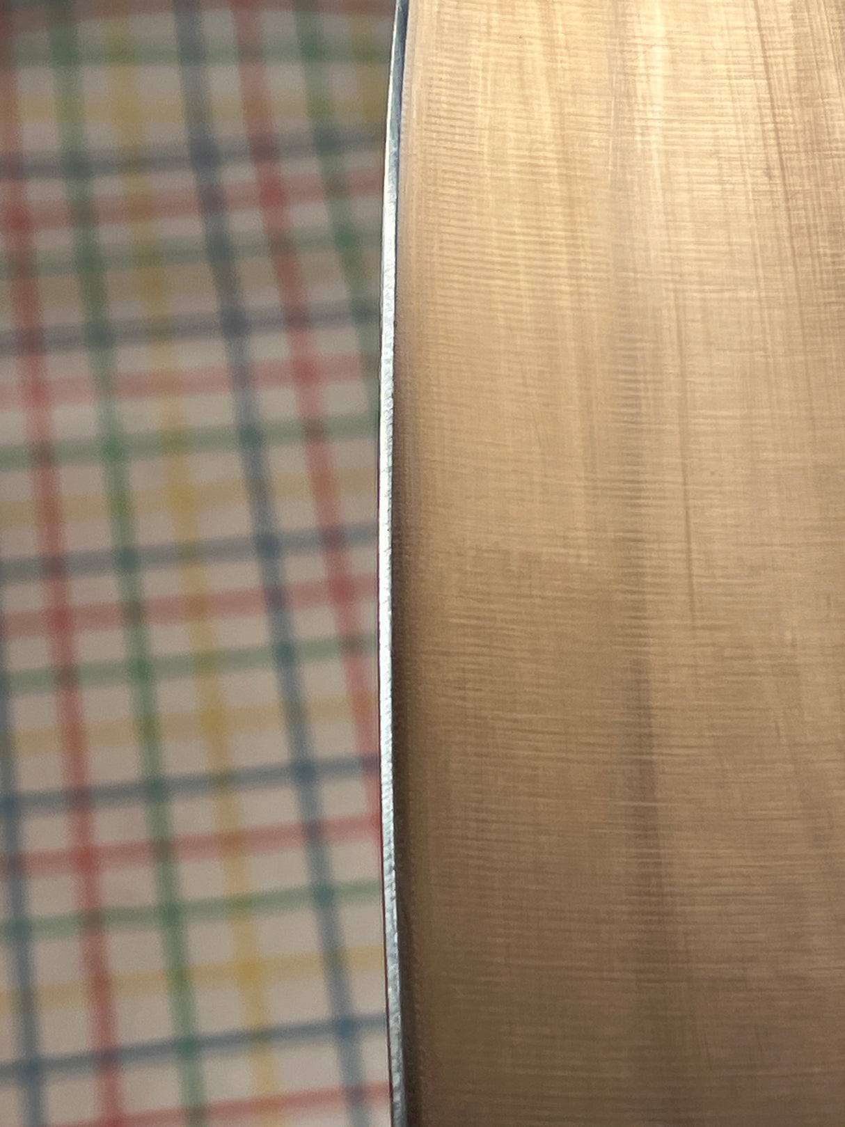 8" Chef knife - carbon steel blade ice hardened and glass finished with Santoprene grip handle - Anolon