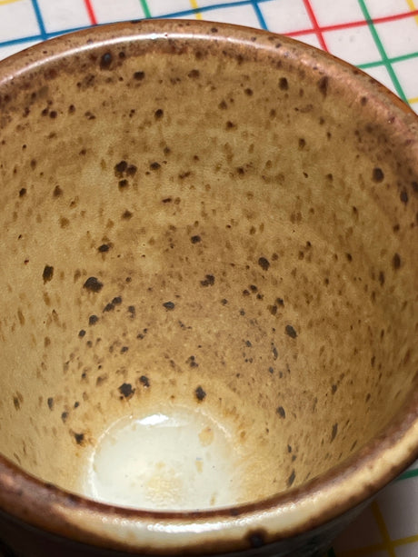 Mug with blue and speckled sandy glaze - handmade ceramic