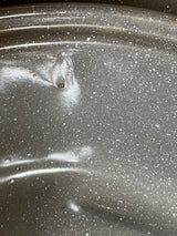 15-inch oval roasting pan with lid - gray speckled enameled stainless steel - vintage Granite Ware