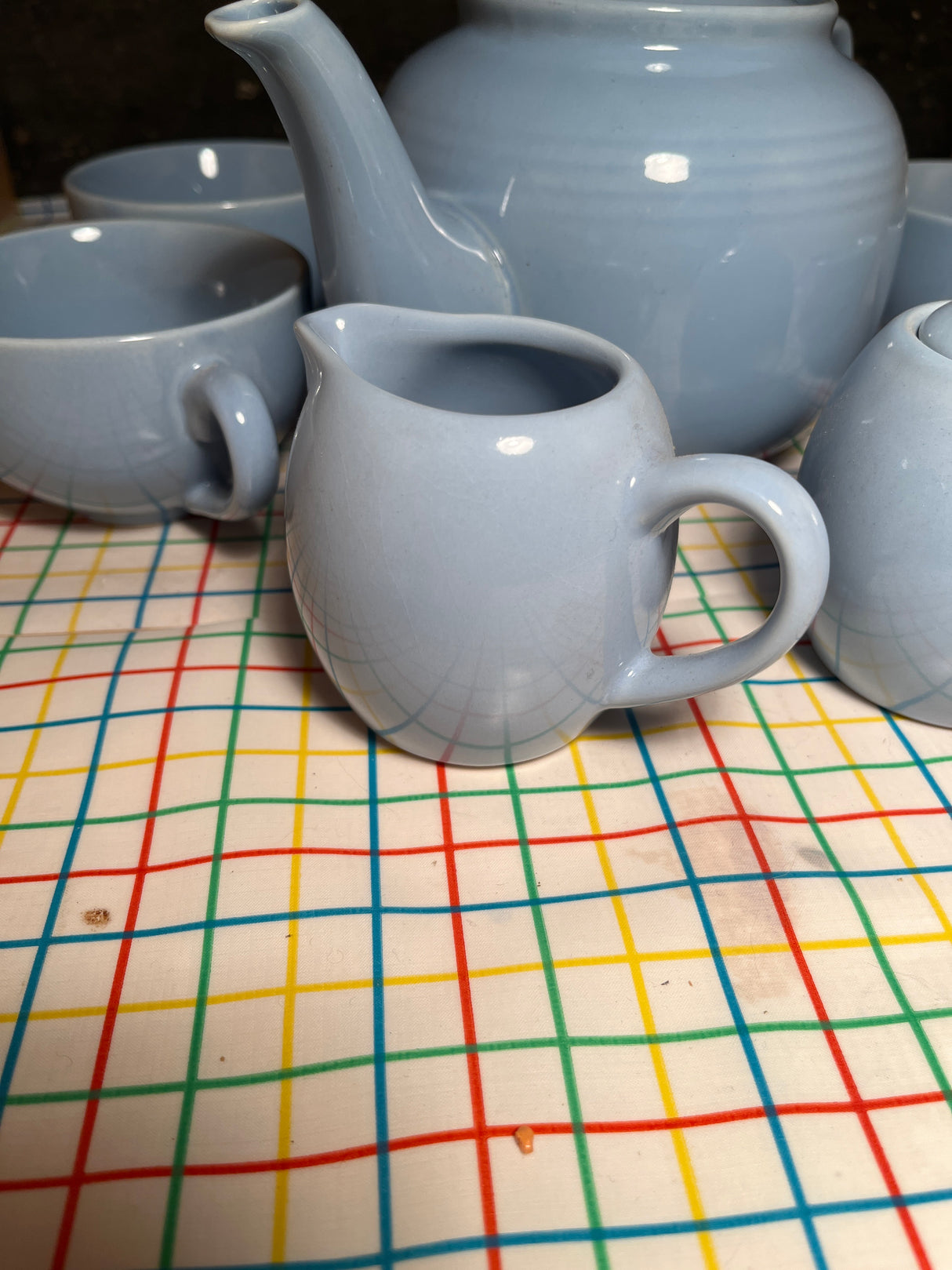 Pastel blue ceramic tea set - Old Amsterdam Porcelain Works