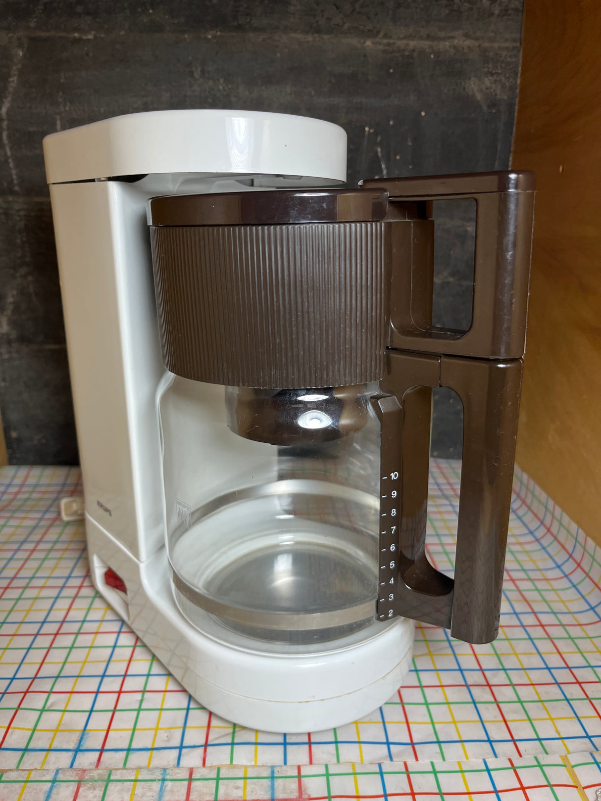 10-cup drip coffee maker - glass and plastic - vintage Krups Brewmaster 261B