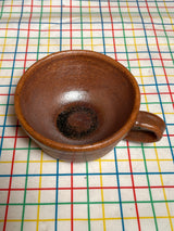 Mug with earthy red glaze and dainty handle - handmade ceramic