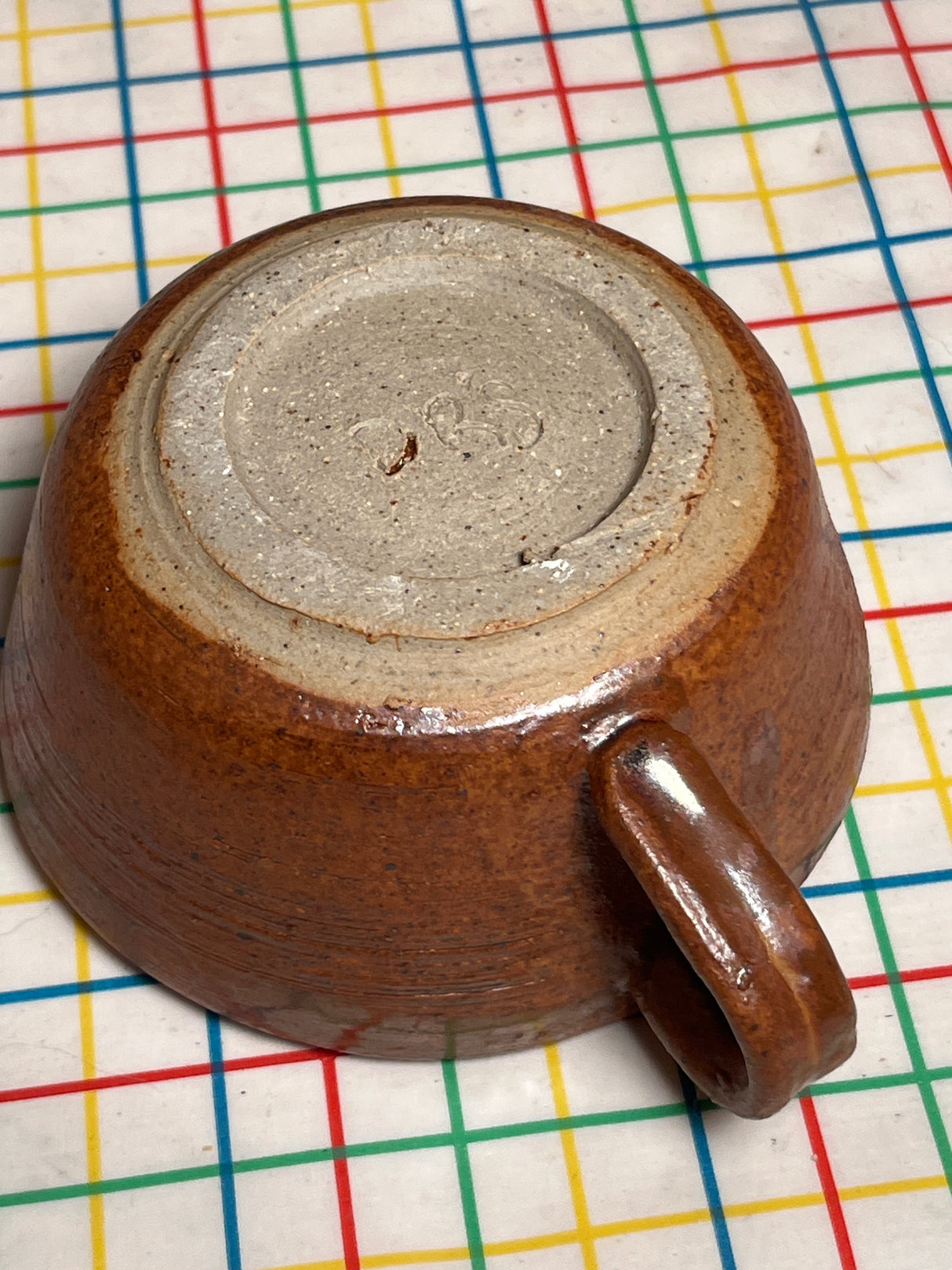 Mug with earthy red glaze and dainty handle - handmade ceramic