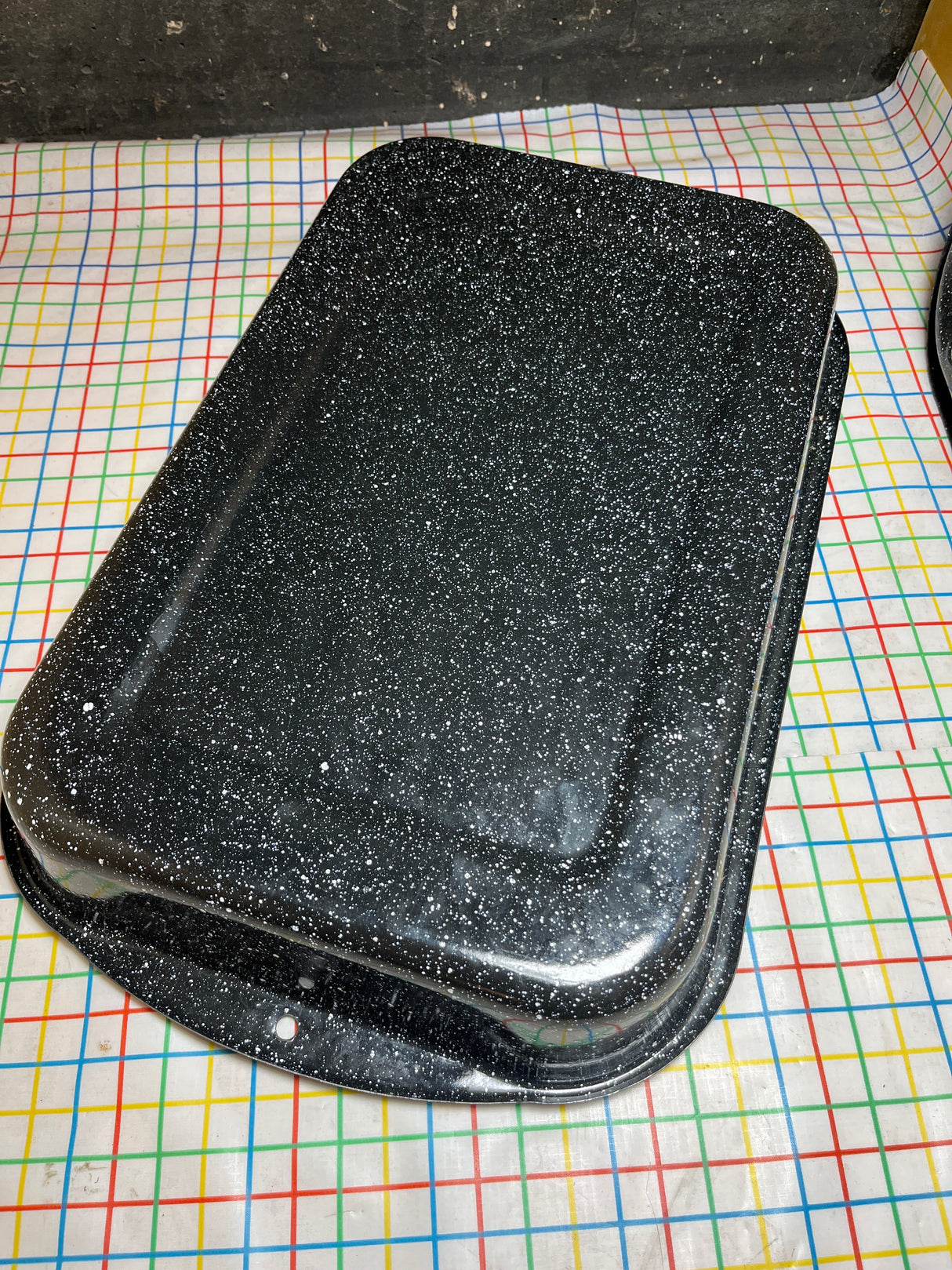 2-piece broiling and baking pan - black speckle enameled stainless steel - Granite Ware