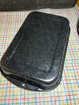 2-piece broiling and baking pan - black speckle enameled stainless steel - Granite Ware