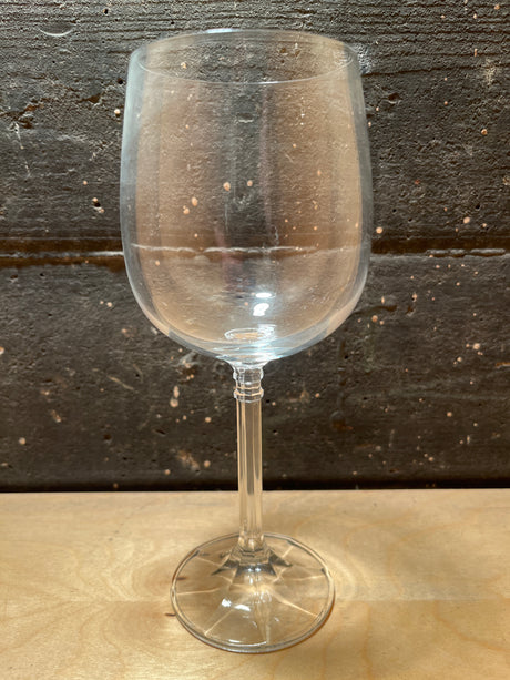 Crystal Water Goblet - Isabelle line by Bohemia Crystal-Crystalex, featuring a clear, multi-sided faceted stem and rounded bowl, displayed on a wooden surface.