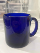 Cerulean blue glass coffee mug