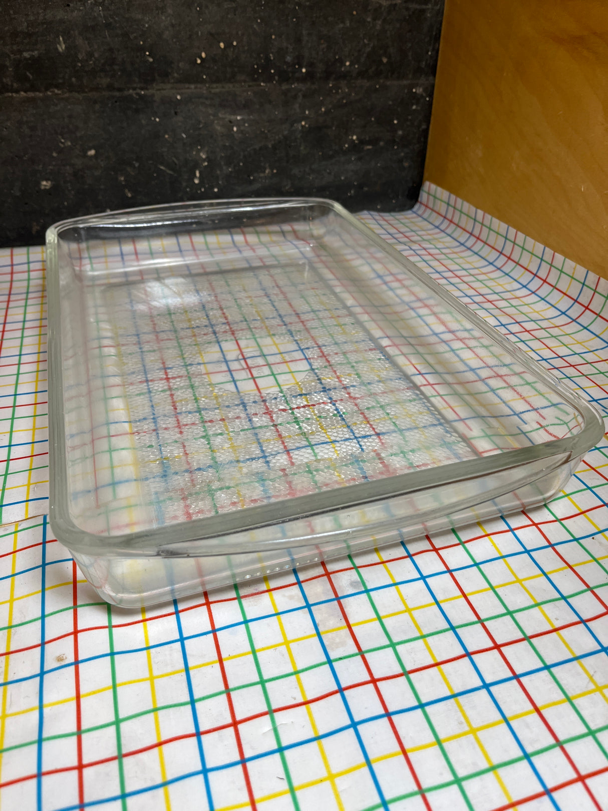 3 qt baking/casserole dish - clear glass - vintage Glasbake J2026