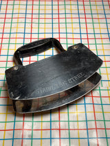 Rocking food chopper with two blades - stainless steel with cast iron handle