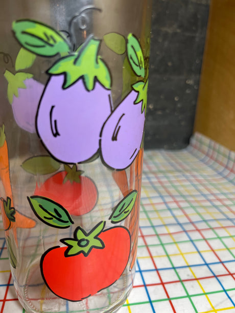 Vegetable medley bottle - glass and cork - vintage