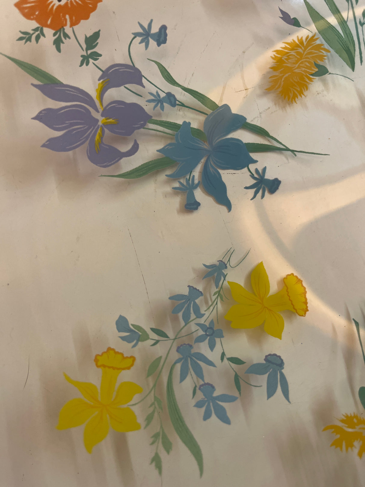 RARE vintage clear glass serving dish with delicate floral pattern from Heinrich Co.'s Primavera line, showcasing mid-century elegance and timeless design.