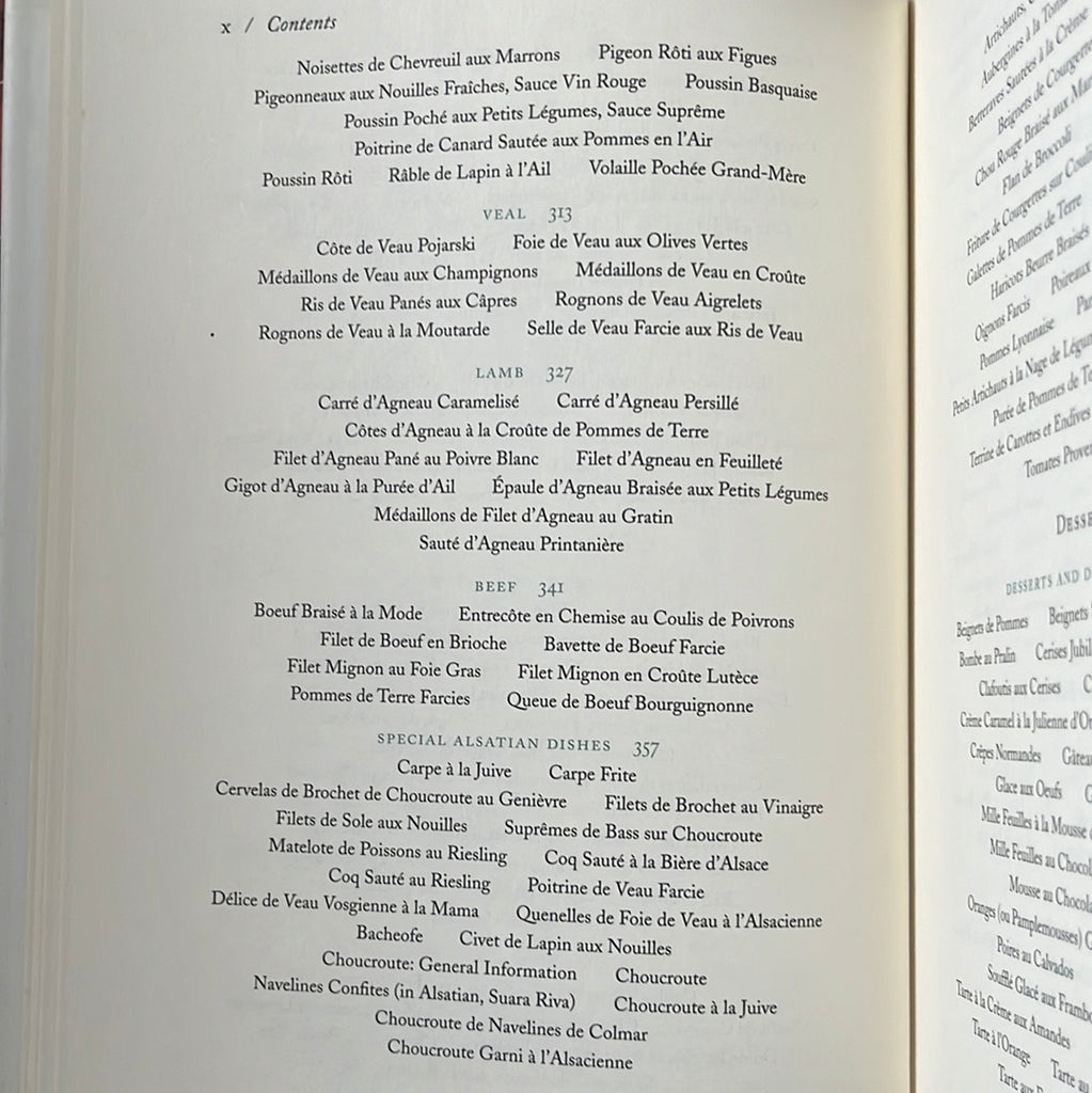 A classic cookbook featuring 333 French recipes by André Soltner, former chef of Lutèce restaurant. Table of contents part 4. From Spoons Kitchen Exchange.