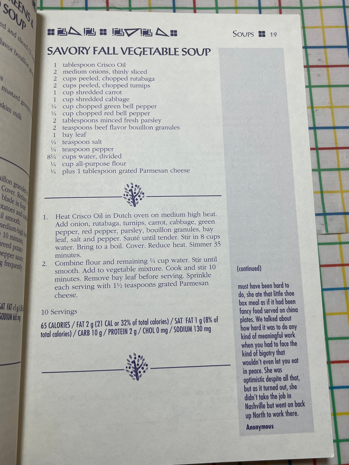 "The Black Family Dinner Quilt Cookbook" by Dorothy I. Height, President, & The National Council of Negro Women, Inc. (1994 First Fireside Edition)