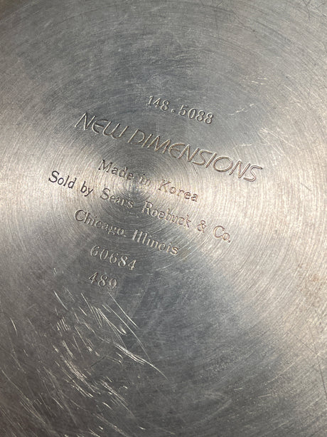 Frying pan - vintage stainless steel New Dimensions by Sears Roebuck & Co. 143.5088, 60684, 489