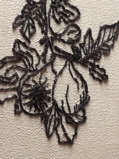 “Fig” (2026) - embroidery on canvas - Vibrantly Earthy