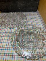 Footed cake plate - clear pressed glass - vintage Federal Glass Company