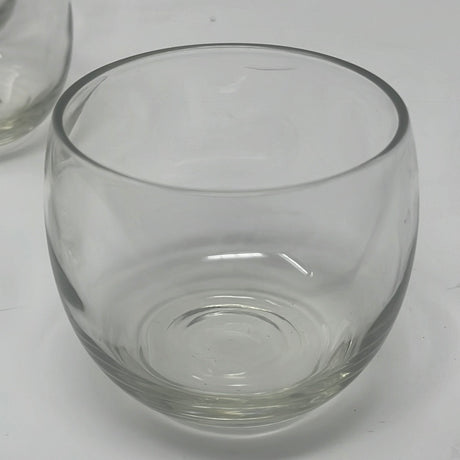 Bitty bubble glass tumblers for small sips, strong mixed drinks.