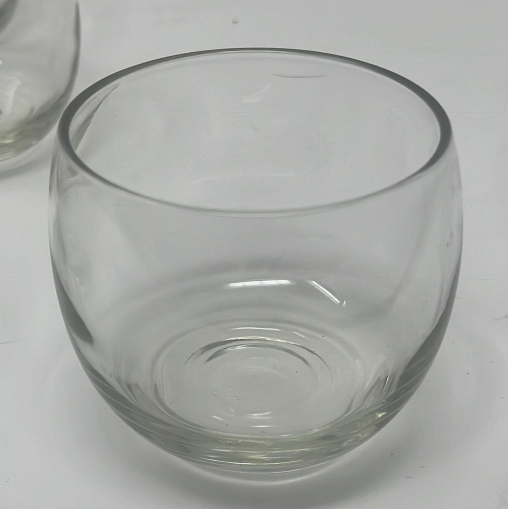 Bitty bubble glass tumblers for small sips, strong mixed drinks.