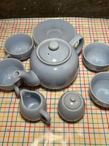 Pastel blue ceramic tea set - Old Amsterdam Porcelain Works