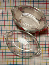 Set of 4 glass oval dessert baking dishes - Pyrex by Corning 328
