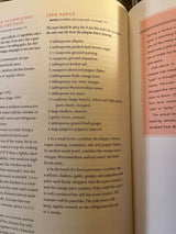Martha Stewart’s agora D’oeuvres cookbook spread featuring a Jerk Sauce recipe with ingredients list, preparation steps, and storage advice, alongside a Jamaican jerk history sidebar.