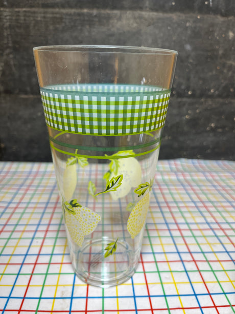21-piece lemon drinkware set - clear plastic - vintage Inside Out by the Cellar