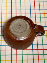 TEENSY espresso mug with earthy red glaze and dainty handle - handmade ceramic