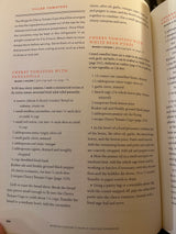 Martha Stewart’s Hors d’Œuvres Handbook, pages show “Filled Tomatoes” recipes: “Cherry Tomatoes with Panzanella” and “Cherry Tomatoes with White Bean Purée,” detailing ingredients and preparation steps.